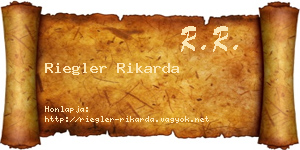 Riegler Rikarda névjegykártya